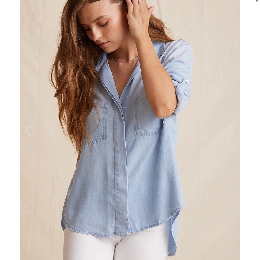 NWT Bella Dahl Split Back Button Down Sz S